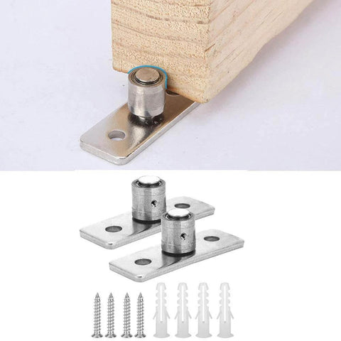 2 Pack Stainless Steel Barn Door Floor Guide Set With Flush Mount Stay Roller for Quiet Sliding Installation