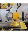 Heavy Duty Six Claw Electric Grinder For Sharpening Drill Bits And End Mills With Adjustable Angle Head and Straight Up Reliable Performance For Diy Crews And Pro Shops Nationwide, showing yellow sharpener with six claws.