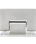 Front view of Stainless Steel Glass Door Hinges 90 Degree Frameless Shower Door Clamp Hardware For Bathroom