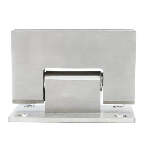 Front view of Stainless Steel Glass Door Hinges 90 Degree Frameless Shower Door Clamp Hardware For Bathroom