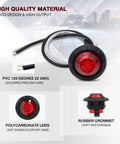 High quality red LED clearance light with rubber grommet, polycarbonate lens, and PVC wire for trailers and vehicles.