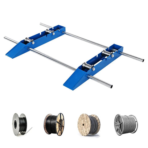 Heavy Duty Cable Drum Roller Stand With Fully Adjustable Frame And Sloped Ramp 3 Ton Capacity Fits Oversized Wire Reels Moves Loads Like Butter Hassle Free Assembly For Active Work Sites