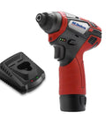 G12 Series 12V Cordless Li Ion 1 Quarter Inch Impact Driver Kit with 82 ft lbs Torque and LED Work Light, red design