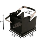 Back view of Solder Wire Spool Holder and Distributor for Electronics DIY Friendly Stand showing dimensions and steel arms.
