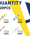 haisstronica 120PCS solder-seal wire connectors; marine-grade heat-shrink butt splices for various AWG sizes