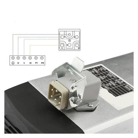 5.5KW CNC Spindle Motor Square Air Cooled Built For Heavy Milling ER3.2 Chuck 380V 600Hz 18000 RPM connector detail