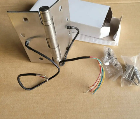 8 Wire Stainless Steel Electrified Hinge For Doors And Gates Heavy Duty Electric Door Hinge With Stainless Steel Construction Industrial Grade Easy Install Reliable Wire Connection, wiring and screws included