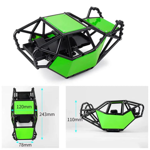 Chassis Frame Roll Cage Body Kit For Axial SCX10 II 90046 1 By 10 Nylon Plastic RC Crawler Upgrade Diy Parts Green