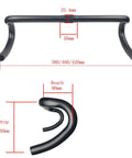Ultra Light Aluminum Road Bike Drop Bar Bent Handlebar 6061 T6 Fixed Gear 25.4mm Clamp 380 400 420mm 130mm Drop 90mm Reach