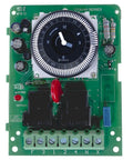 DTAV40M circuit board for 120 To 240V Auto Voltage Defrost Timer 40A NEMA 3R, visible dials and electronic components for HVAC and fridge setup
