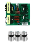 Power 150W Ultrasonic Cleaner Driver Board Kit With Three Transducers, 220V 40KHz, PCB and transducers front view
