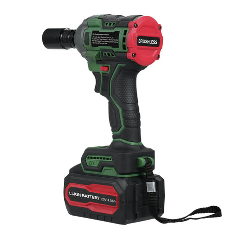Klanata Cordless Brushless Impact Wrench 20V 1/2-Inch Drive with 4Ah battery, designed for heavy duty tasks.