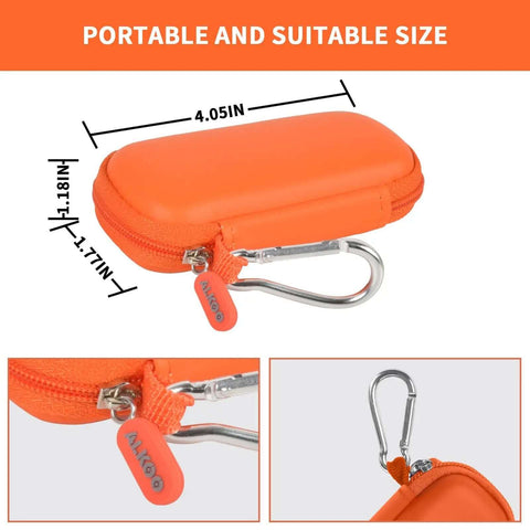 Dang Solid USB Flash Drive Case Plus SD Card Holder Bag For Thumb Drives Hella Secure Memory Card Pouch With Sweet Compact Design And Ace Organizer Sleeve, orange hard shell with dimensions 4.05in x 1.18in.
