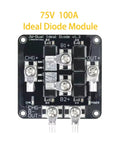 Heavy Hitting 75V 100A Ideal Diode Controller And Battery Isolation Control Board for solar arrays, compact size, black circuit design.