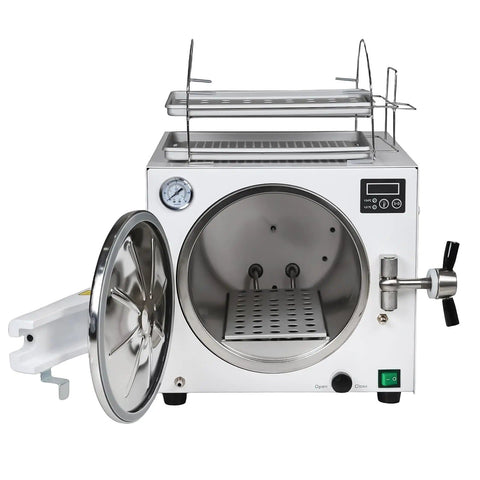Stainless Steel 18L Autoclave High Pressure Temperature 1100W LED Steam Sterilizer For Medical Use Class N with open door
