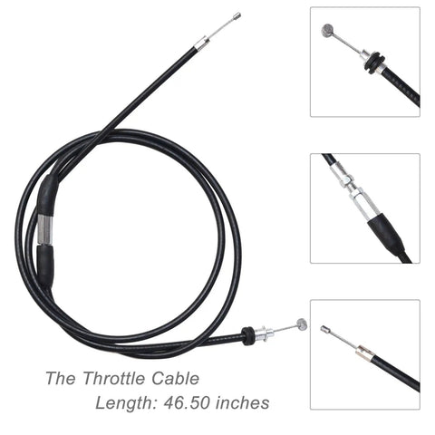 7/8 Inch Thumb Throttle Cable Assembly For ATV Quad Go Kart Pit Bike 46.5 Inch Inner Cable, close-up view with assembly details