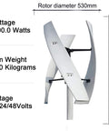6000W Wind Turbine Kit for Home Renewable Energy with Controller, vertical wind power system three-blade generator close-up view