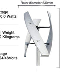 6000W Wind Turbine Kit With Low Speed Three Blade Wind Generator And Controller For Renewable Energy Vertical Wind Power System