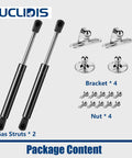 Top Shelf 20 Pound Gas Strut Lift Supports, Slick 7.5 Inch Heavy Duty Stroke, replacement pair with brackets and screws.
