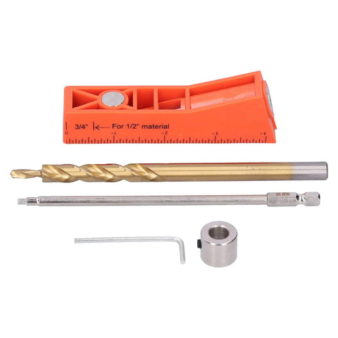 Hella Precise Pocket Hole Jig Kit With Metal Step Drill Bit And Hex Wrench Plus Screwdriver for woodworking setup tools
