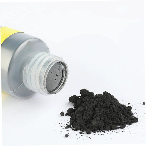 Open bottle and pile of dust-free graphite powder lubricant 60ml pack of 3 for cars and locks, long-lasting dry graphite lubricant.