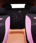 Pink Lace Butterfly Car Seat Cover Set For Universal Fit, Easy Install No Dismantling Required, Airbag Compatible, Rear View