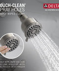13 Series 2-Spray Bathtub And Shower Faucet Trim Kit In Brushed Nickel Finish With Stainless BT13410-SS shower head spraying water