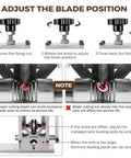 Adjustable blade knob on the Heavy Duty Electric Wire Stripper Machine with instructions for optimal settings.