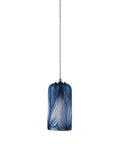 Molten Ocean Glass Mini Pendant Light In Satin Nickel Finish One Light Transitional Ceiling Fixture Hardwired Mount