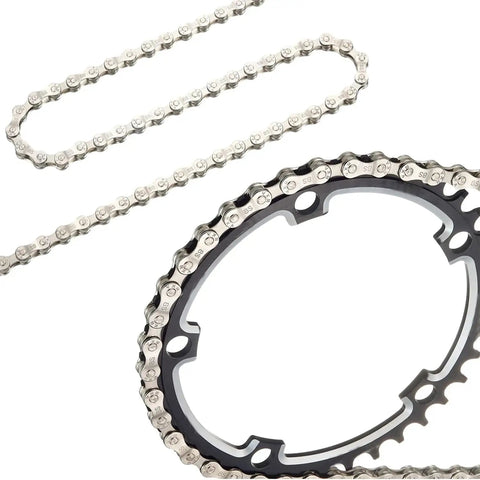 Bike Chain Repair Kit For 6/7/8 Speed Bikes With Chain Breaker And Link Pliers, bicycle chain and gear close-up view