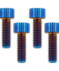 M6x18 Titanium Bolts Four Pack, Aerospace Grade Titanium For Ultra Lightweight Strength, Rust Proof, Burnt Blue
