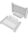 Adjustable Stackable Featherboard For Table Saw Router And Band Saw Featuring Wedged Locking And T Slot Mounting, white plastic design.