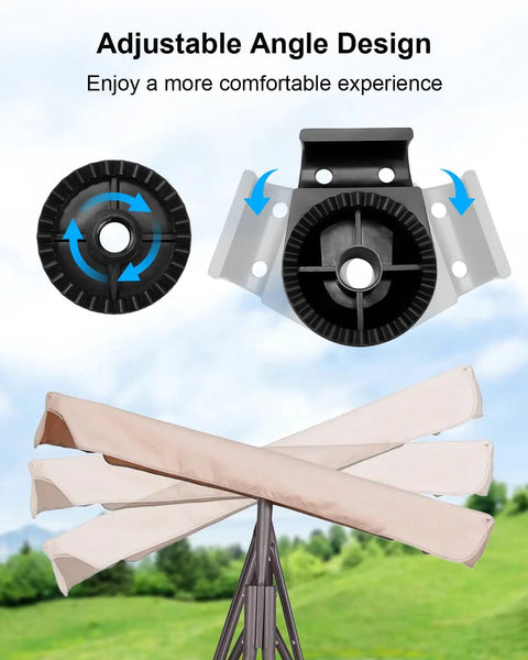 Two Pack Porch Swing Canopy Fittings For 20 To 23 mm Frame Joints Garden Plastic Replacement Parts For Outdoor Patio Canopy Swings Easy Install Attachments To Secure Your Swing Canopy To The Frame, showing adjustable angle design.