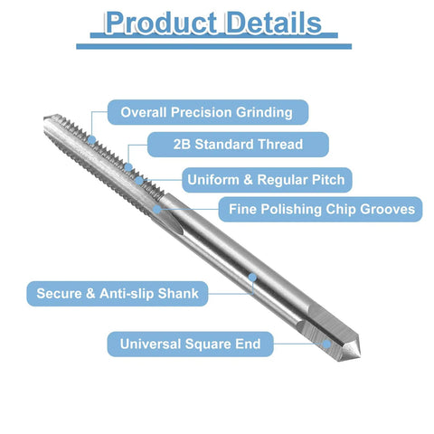Six Pack Straight Flute Tap Set For 10 32 UNF Right Hand Threads High Speed Steel 6542 HSS Tapping Tools with product details