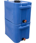 35 Gallon Blue Portable Stackable Water Storage Tank for Safe Drinking Water, durable polyethylene material with spigot