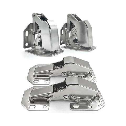 Hidden Hinge For Frameless Cabinets Surface Mount Concealed Door Hinge 2 Or 4 Piece Steel With Plated Finish