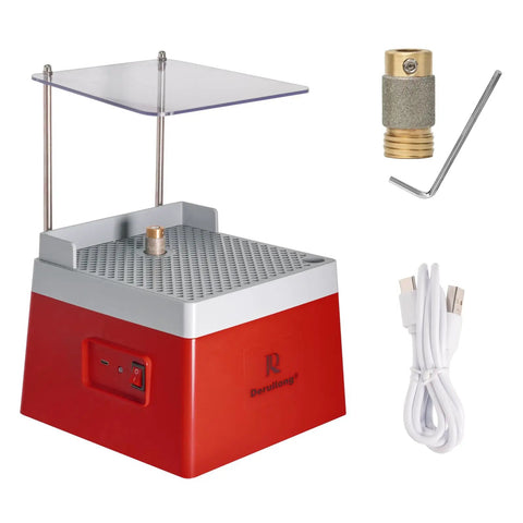 Cordless Rechargeable Stained Glass Grinder For Art Projects with 5/8 Inch Diamond Bit, Type C Charge, Water Feed System