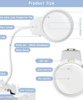 Diagram of LED Magnifying Lamp For Diamond Painting Tools With 4X And 6X Magnifier, Clip Flexible Neck, Bright LED Light.