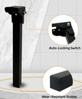 16.5 Inches Heavy Duty Folding Table Legs 4 Pack Metal Trestle Feet With Screws Self Locking Spring Hinge close-up of auto-locking switch