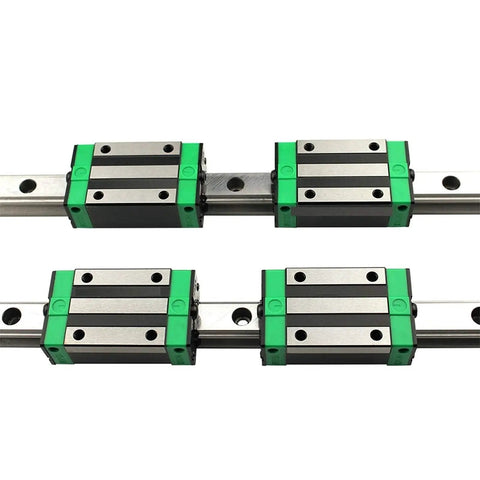 Beefed Up Linear Guide Rail Kit With Four Carriages For CNC And 3D Printer Motion Systems Includes 2 Rails From 100 To 1100mm And Carriages HGH15CA HGW15CC For Ultra Smooth Sliding High Rigidity Easy Install, steel linear rails with four carriages