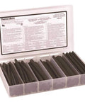 Thin Wall Heat Shrink Kit For Electrical Wiring Black Precut 6 Inch Tubing Flame Retardant Cross Linked Polyolefin DIY Friendly UL 224 125C CSA 22 2 No 198 1 125C MIL DTL 23053 Type 1 And 2 AMS 3636 3637 Assorted in storage case
