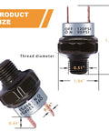 90-120 PSI Air Pressure Switch 1/4 NPT for Air Compressor and Horn Systems, DC 12V/24V Compatible, Black Finish
