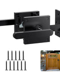 Tough As Nails Double Sided Gate Latch For Left Inswing Wooden Fences Rustproof Aluminum Body With Smooth Powder Coat Finish, features dual handles.