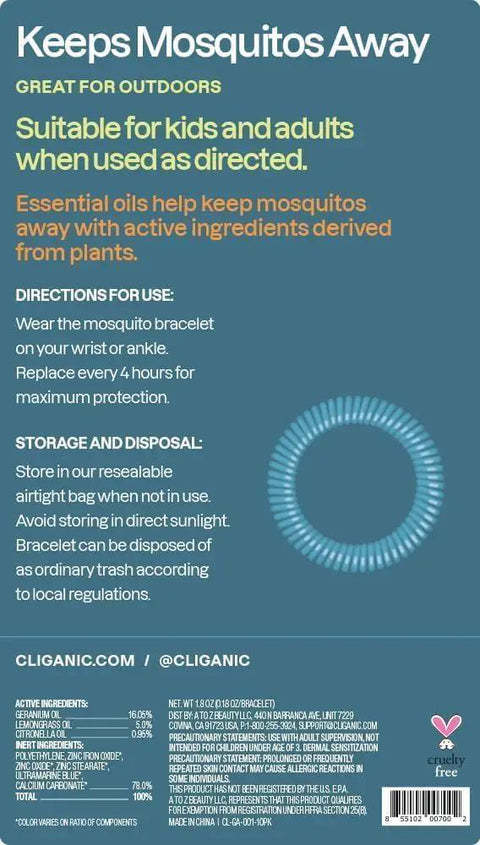 Instructions for 20 Pack Mosquito Repellent Bracelets For Adults And Kids Natural DEET Free Bands, plant-based protection.
