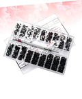 Solid Miniature Screw Set With Carbon Steel Flat Countersunk Heads For Glasses And Watches Repair No Sweat Setup showing assorted sizes in clear case.