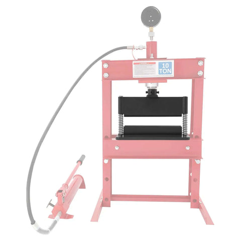 Front view of Beefy 12 Inch Press Brake Attachment for 12 to 20 Ton Hydraulic Shop Presses with dual spring design