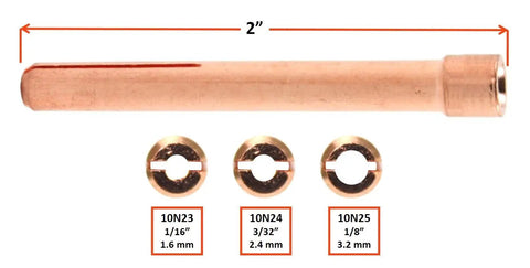 Pro Grade TIG Torch Consumables Kit With Gas Lens Setup For 17 18 26 Series Includes Tungstens And Nozzles In 1/16 3/32 And 1/8 Inch AK-3-GL-T