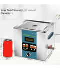 Top Shelf Ultrasonic Cleaner With 11 Liter Tank And Dual 80Khz Plus 120Khz Frequencies To Slay Sticky Buildup On Vinyl Records Cylinder Heads And Precise Mechanical Parts Zero Hassle Always with dimensions.