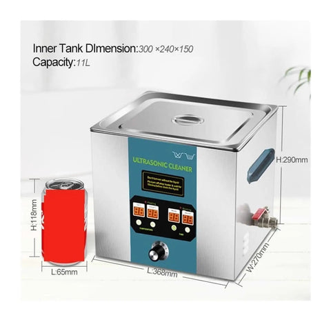 Top Shelf Ultrasonic Cleaner With 11 Liter Tank And Dual 80Khz Plus 120Khz Frequencies To Slay Sticky Buildup On Vinyl Records Cylinder Heads And Precise Mechanical Parts Zero Hassle Always with dimensions.