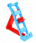 Heavy Duty Two Piece Tile Chamfer Bracket Set Adjusts To Sixty Fifty Forty Degree Angles with snap lock grip, red and blue color.